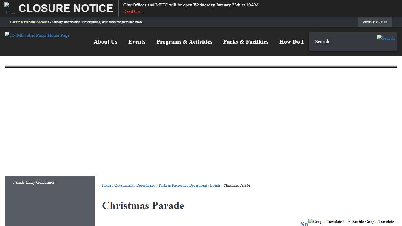 Christmas Parade  Mount Juliet, TN